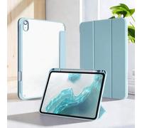 Shein 1 pieza Funda protectora de acrílico transparente con tríptico para tableta, blanco azul hielo, compatible con iPad 10th/11th/10.2/10.5/Air 4/Air 5/10