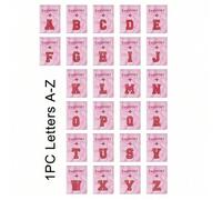 Shein 1 pieza Funda protectora de pasaporte bordada con rosa roja con las primeras letras de la A a la Z impresas, cartera de pasaporte para mujeres y hombr