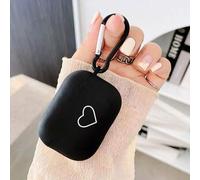 Shein 1 pieza Funda protectora de silicona suave de línea de corazón negra para estuche de auriculares, adecuada para AirPods 2/Pro 3/Pro 4, estuche de auri