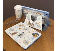 Shein 1 pieza, Funda protectora para iPad/Tablet con diseño de graffiti de animales a doble cara, rotación de 720°, carcasa de acrílico transparente anti-do