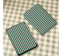 Shein 1 pieza Funda protectora para libro electrónico con diseño a rayas/cuadros en rosa y verde, compatible con Kindle Paperwhite 5/Kindle NK 11/iPad (A16)