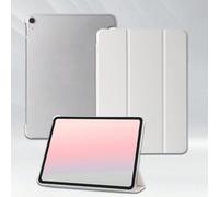 Shein 1 pieza Funda protectora para tableta blanca lisa de tres pliegues, carcasa dura de PC, compatible con iPad Mini1/2/3/Mini4/Mini5/Mini6/Mini7/9.7/10.2