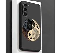 Shein 1 pieza Funda protectora premium creativa Yin Yang Tai Chi Lobo anti-caída anti-deslizante negra compatible con Galaxy A04e/A05s/A13/A14/A15/A34/A35/A