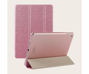 Shein 1 pieza Funda protectora tríptica mate con purpurina para tableta, carcasa rígida apta para iPad Mini 1/2/3/4/5/6/7/Air/Air2/9.7/10.2/10.5/10.9 (Air4-