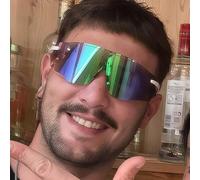 Shein 1 pieza Gafas de ciclismo POLASUP con diseño de lente colorido y puente nasal ergonómico, color blanco y verde vibrante, imprescindibles