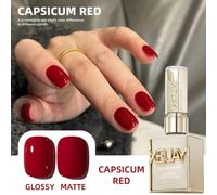 Shein 1 Pieza Gel de uñas rojo de capsicum de 15ML puro. Gel de construcción semipermanente que se remoja al quitarlo, adecuado para lámpara UV/LED. Esmalte