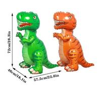 Shein 1 pieza Globo adorable de Tiranosaurio Rex 3D para decoración de fiesta de cumpleaños, globo de animal T-Rex verde/rojo, globo de dinosaurio de pie li