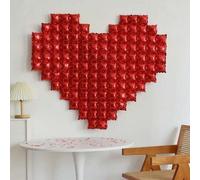 Shein 1 pieza Globo con forma de corazón de 53.5 pulgadas, disponible en dorado, plateado, rojo brillante, oro rosa, adecuado para decoración de lugar de bo