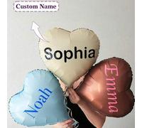 Shein 1 pieza Globo con forma de corazón personalizable con lámina de oro, se puede imprimir el nombre, globo de corazón mate, globo del Día de San Valentín