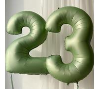Shein 1 pieza Globo con número de 32"/40" con estampado de estrella y espacio en color verde oliva (Los globos de látex deben comprarse por separado) Volver