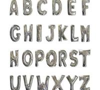 Shein 1 pieza Globo de 16 pulgadas de carta grande de plata, globo de helio jumbo de lámina de mylar de gran tamaño para decoración de bodas, cumpleaños y c