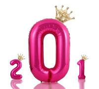 Shein 1 pieza Globo de aluminio hinchado con helio de 40 pulgadas con globo de lámina metálica en forma de corona mini, incluye puntos de pegamento y pajita