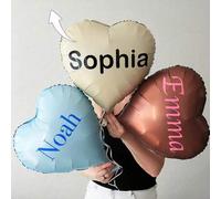 Shein 1 pieza Globo de corazón de lámina personalizable, con nombre personalizado, globo de corazón con acabado mate, globo de San Valentín, globo de cumple