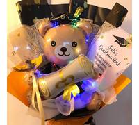 Shein 1 pieza Globo de helio de 37 pulgadas con forma de oso de peluche abrazando para graduación, ceremonia de graduación, reunión escolar, cumpleaños, dec