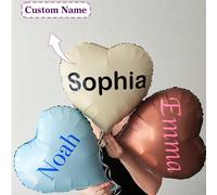 Shein 1 pieza Globo de Helio de Amor Personalizado de 18 in/20.8 in, Nombre Personalizable, Globo de Amor con Cara Brillante Mate, Globo de Cumpleaños Perso