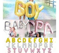 Shein 1 pieza Globo de helio gigante de 40 pulgadas, globos de lámina grandes dorados/plateados/rosas A-Z, decoración de pancarta creativa DIY, adecuado par