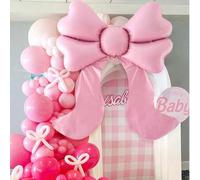 Shein 1 pieza Globo de lazo rosa extra grande, globo de lámina mate rosa claro gigante de 68 pulgadas para decoración de lazo, cumpleaños, fiesta de cumplea