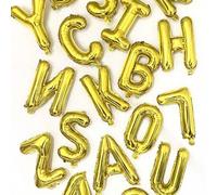 Shein 1 pieza Globo de letra de 15.7 pulgadas de oro, globo de lámina numérico (opciones de alfabeto y numérico), se puede combinar libremente, adecuado par