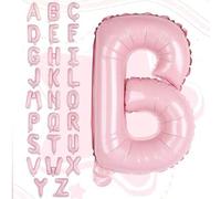 Shein 1 pieza Globo de letra de 16" color rosa perlado, globos de alfabeto de lámina A-Z, decoración de pancarta creativa adecuada para boda, compromiso, fi