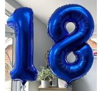 Shein 1 pieza - Globo de número azul marino de 40 pulgadas, globo gigante grande de helio de color azul oscuro, globo de cumpleaños azul, decoración de cump
