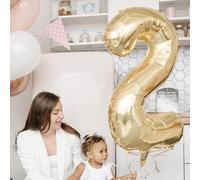 Shein 1 pieza - Globo de número de 40 pulgadas en dorado claro, globo de número extra grande de película de poliéster metalizado en color dorado champán par