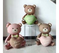 Shein 1 pieza, Globo de oso abrazando un corazón lindo de 42 pulgadas para el Día de San Valentín/Boda/Decoración de regalo nupcial
