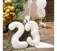 Shein 1 pieza Globo digital de 32 pulgadas de color crema, decoración de cumpleaños