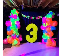 Shein 1 pieza Globo fluorescente de números del 0 al 9 de aproximadamente 40 pulgadas (101,6 cm), globos de dígitos en color amarillo neón, adecuados para f