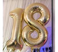 Shein 1 pieza - Globo número de 40 pulgadas de color dorado claro, globo gigante de película de poliéster de gran tamaño de color dorado champán, adecuado p