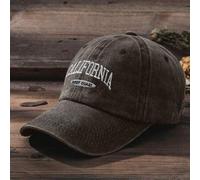 Shein 1 pieza Gorra de béisbol con bordado "California West Coast" estilo Y2K lavada, sombrero protector solar para deportes al aire libre, viajes diarios,