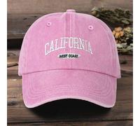 Shein 1 pieza Gorra de béisbol con lavado y bordado "California West Coast" en estilo Y2K unisex, protección solar para exteriores, adecuada para deportes,