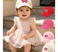 Shein 1 pieza Gorra de béisbol con lazo para bebé recién nacido, sombrero para el sol para niños y niñas pequeños, adecuado para uso diario al aire libre, p