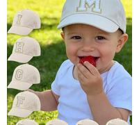 Shein 1 pieza Gorra de béisbol con patrón de 26 letras para niños, sombrero de protección solar para niños pequeños y niñas para uso diario al aire libre, p