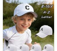 Shein 1 pieza Gorra de camionero blanca casual para adolescentes con letra bordada, visera de sándwich, gorra de béisbol transpirable con protección solar p