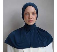 Shein 1 pieza Gorra hiyab elegante y casual de moda, clásica y minimalista, de tela de viscosa suave y sedosa, transpirable, con ala larga y versátil, adecu