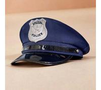 Shein 1 pieza Gorro bordado para niños con emblema de papel de policía, gorro de policía de disfraz para niños, adecuado para fiestas y reuniones