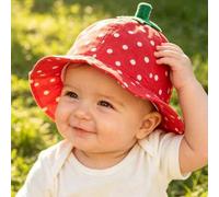Shein 1 pieza Gorro de cubo con estampado de fresa en todo el Body para bebés pequeños, gorro de bebé lindo, unicolor amigable con la piel