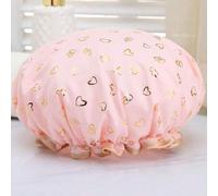 Shein 1 pieza Gorro de ducha elástico e impermeable, de doble capa con estampado de lámina, gorro reutilizable para bañarse/cocinar/mascarilla facial (no pa