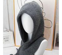Shein 1 pieza Gorro de punto 2 en 1 de unicolor para mujer con bufanda y mascarilla facial, nuevo chal casual de moda para el cuello, cálido y a prueba de f