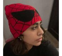 Shein 1 pieza Gorro de punto con licencia oficial de Marvel's Spiderman - Accesorio de moda para mujer - Estampado de dibujos animados - Ajuste elástico - S