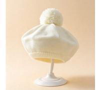 Shein 1 pieza Gorro de punto con pompones para bebé, gorros blancos de otoño e invierno para niñas, regalos de Halloween, Navidad & Baby Shower, invierno pa