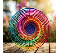 Shein 1 pieza "Gracia caprichosa" Mandala arcoíris 3D Carillón de viento de metal, adecuado como regalo para mujeres, madres, abuelas y esposas. Ideal para