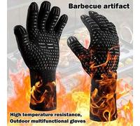 Shein 1 pieza Guantes resistentes al calor - Guantes de silicona resistentes a cortes y antideslizantes para cocina, parrilla, camping y utensilios de cocin