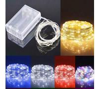 Shein 1 pieza Guirnalda de luces LED de 10/50/100 con caja de baterías, de 1m/5m/10m, apta para decoración diaria, decoración floral, bodas, vacaciones, arr