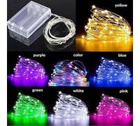 Shein 1 pieza Guirnalda de luces LED de hilo de cobre con diseño de hadas, de 1 m / 3 m / 5 m / 10 m / 20 m, con 10/30/50/100/200 LED, para uso en interiore