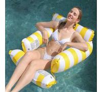 Shein 1 pieza Hamaca inflable con malla para piscina, silla de descanso para adultos, adecuada para vacaciones, fiestas y relajación, colores que incluyen r