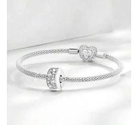 Shein 1 pieza Hebilla decorativa con corazones rosa y púrpura brillantes de moda navideña para pulseras y brazaletes de mujer, accesorios de joyería DIY y p