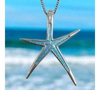 Shein 1 pieza Hermoso collar con colgante de estrella de mar, adecuado para que las mujeres lo usen, aplicable para boda, compromiso, aniversario, fiesta, r