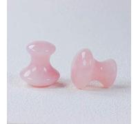 Shein 1 pieza Herramienta de masaje de raspado de piedra de cuarzo rosa natural con forma de seta, Herramienta de masaje facial Gua Sha apta para rostro, cu