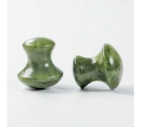 Shein 1 pieza Herramienta de masaje en forma de seta Gua Sha, herramienta de piedra verde natural de Xiuyan Gua Sha para relajación facial y del cuello, ras